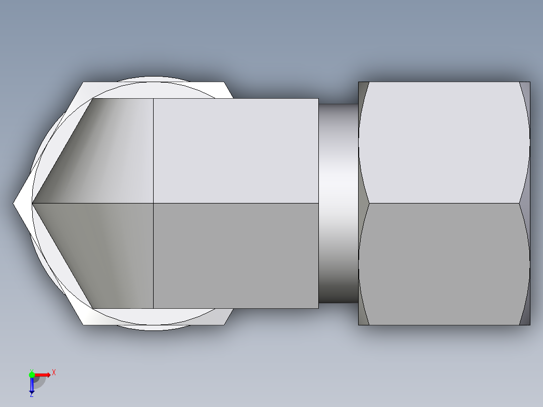 卡套式工业通用硬管接头EO_Adjustable_Locknut_elbow_WEE12LMORCF俯视图