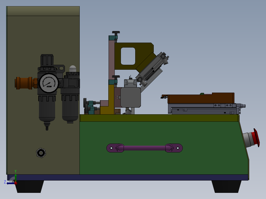 软包电池PMC折弯半自动机左视图