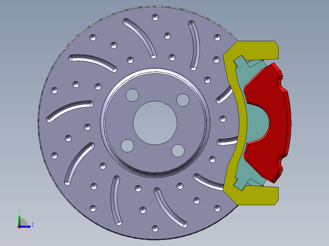 盘式制动器制动盘蹄运动仿真sw2016三维+CAD图纸=1239627==100左视图