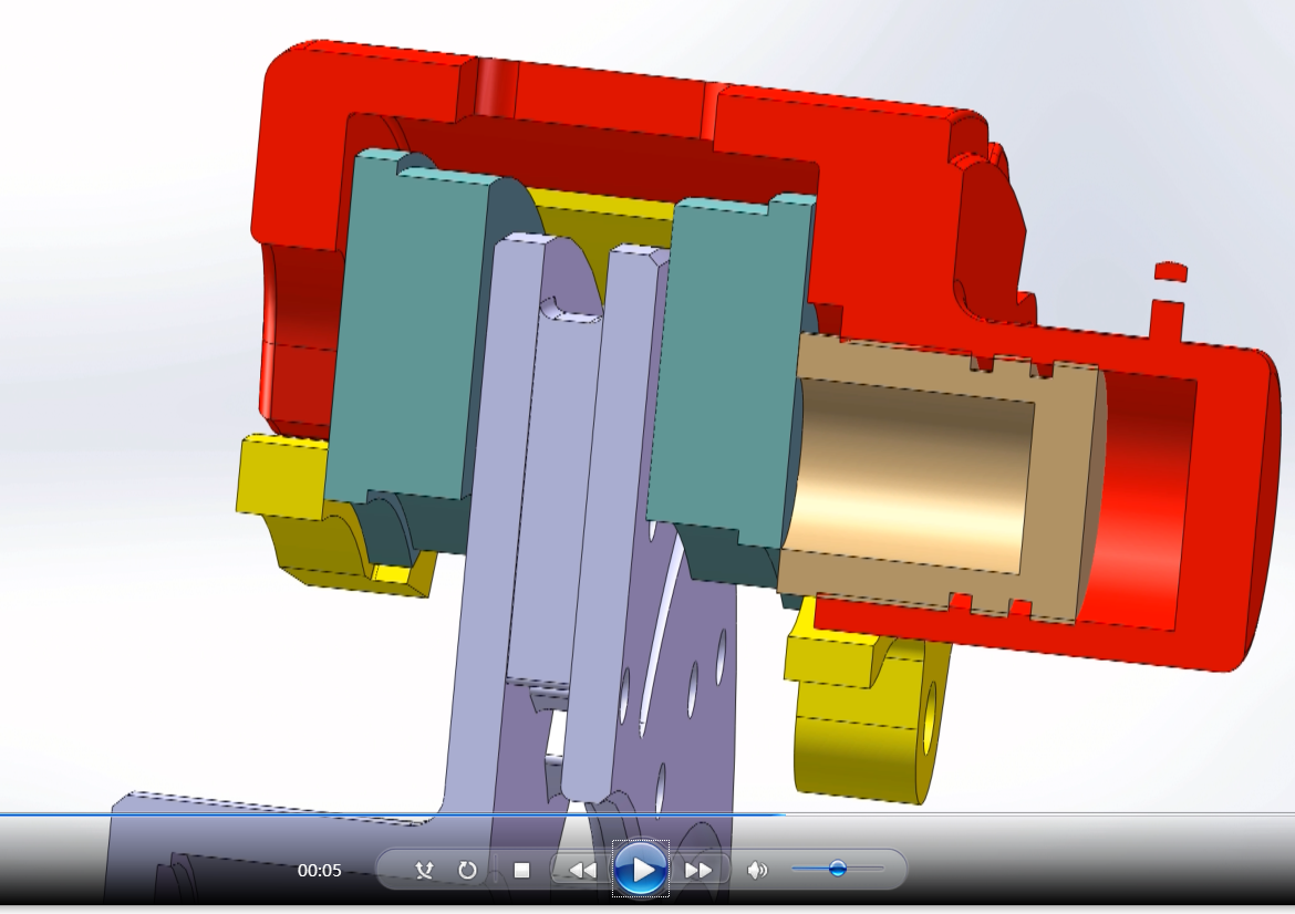盘式制动器制动盘蹄运动仿真sw2016三维+CAD图纸=1239627==100