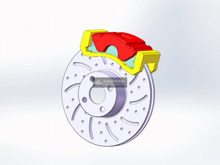 盘式制动器制动盘蹄运动仿真sw2016三维+CAD图纸=1239627==100