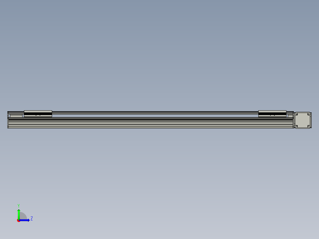 直线模组LHB17-L40-S1250-R(B)设计图纸左视图
