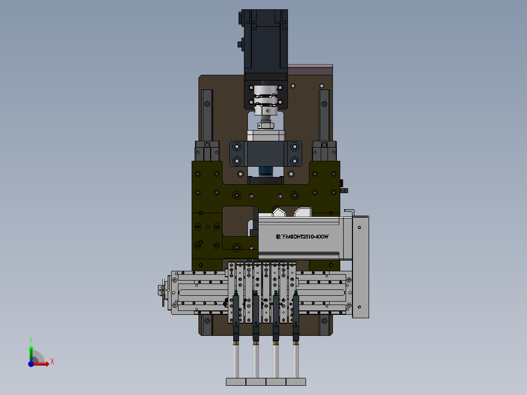 可等变距三轴机械手前视图