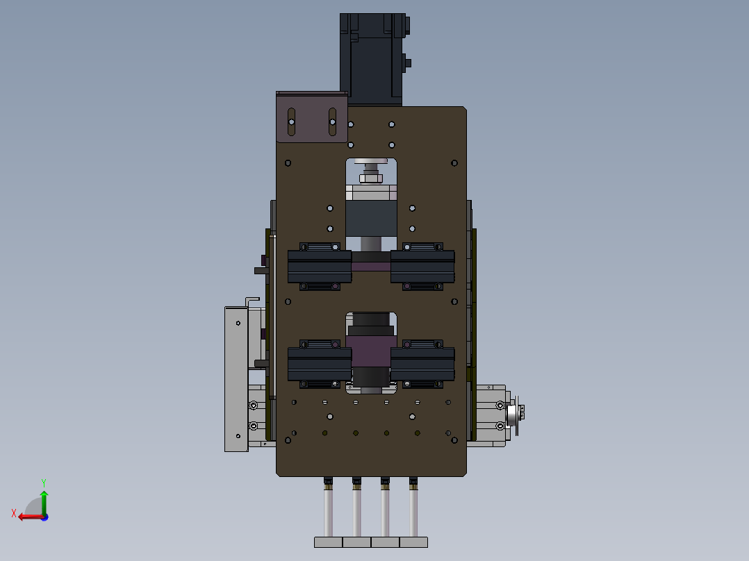 可等变距三轴机械手后视图