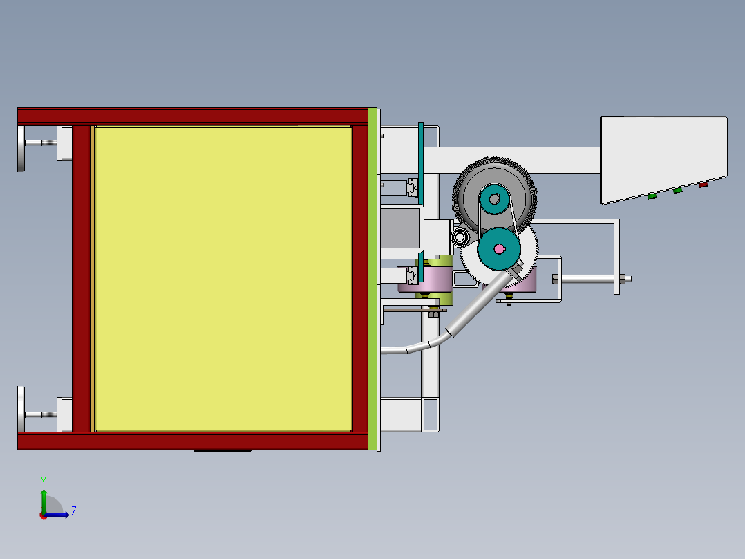 Q434-自动下料机的设计【三维SolidWorks】左视图