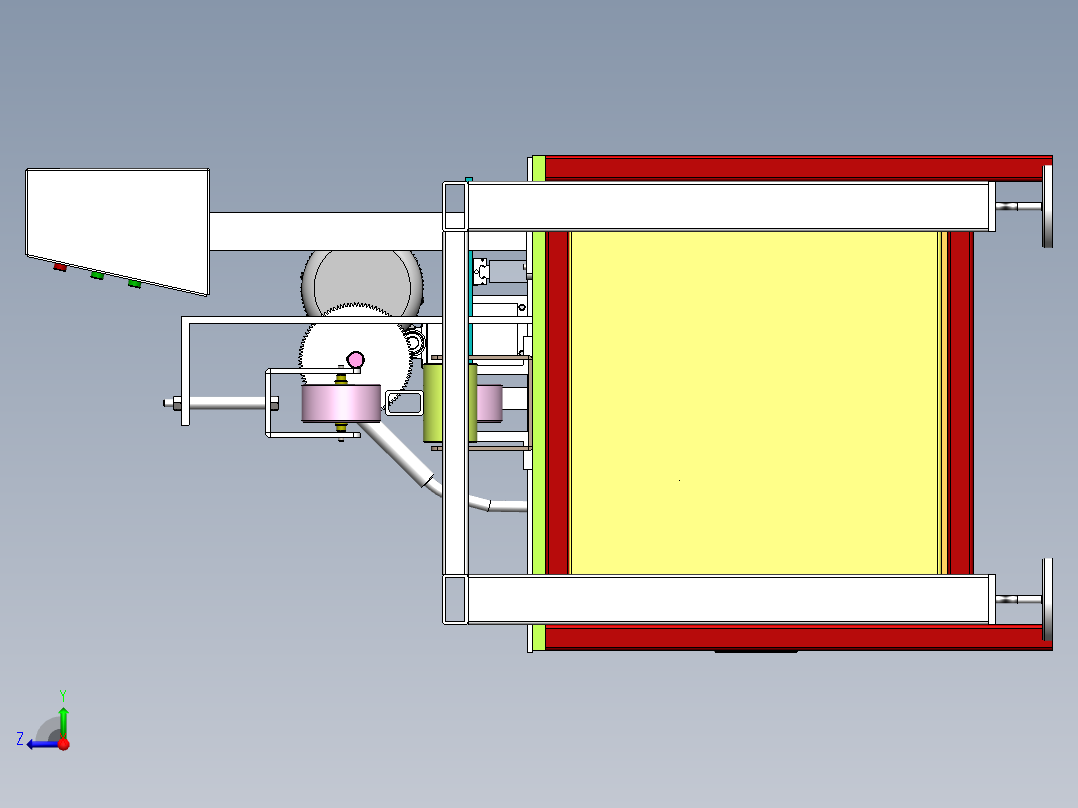 Q434-自动下料机的设计【三维SolidWorks】右视图