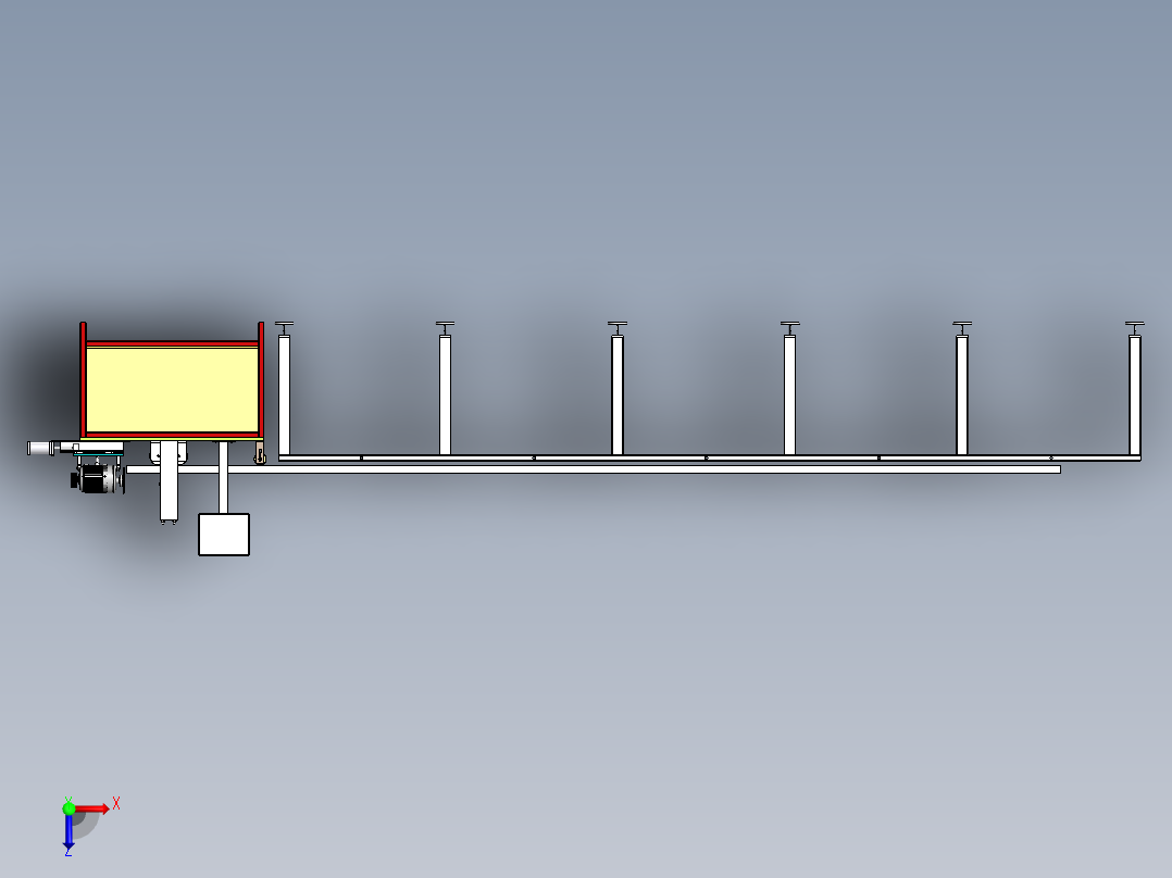 Q434-自动下料机的设计【三维SolidWorks】俯视图