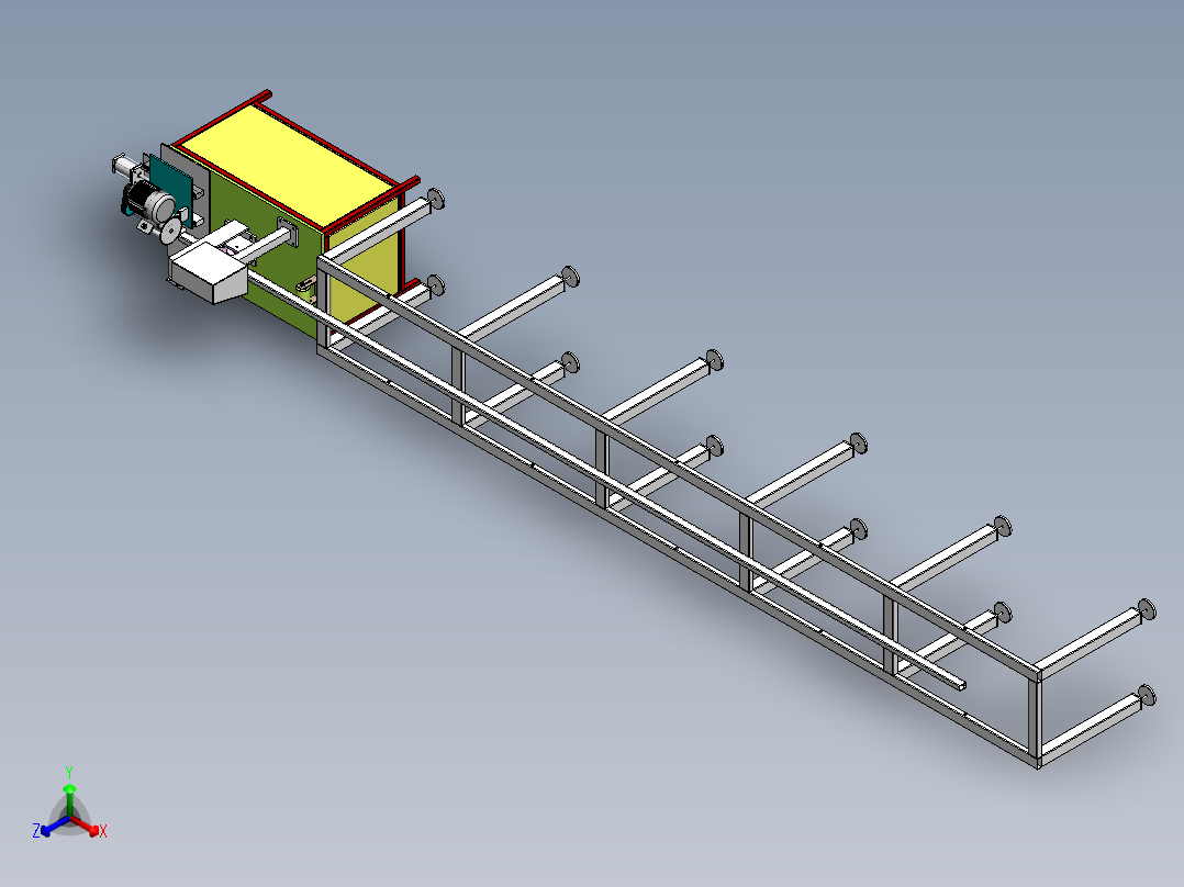Q434-自动下料机的设计【三维SolidWorks】正等轴测图
