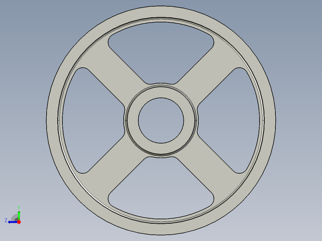 滑轮 SPA-400--stp三维 3d模型设计图右视图