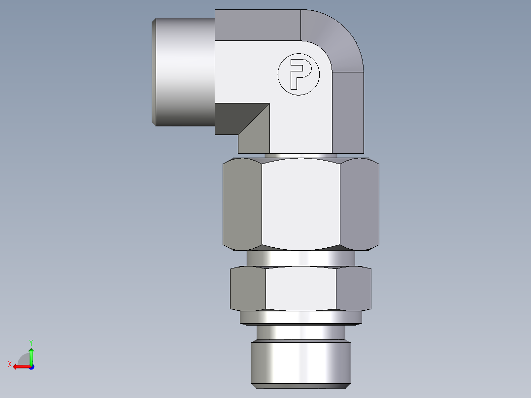 卡套式工业通用硬管接头EO_Assembled_adjustable_standpipe_elbow_EVW16SMOMD71后视图