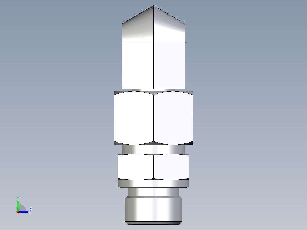 卡套式工业通用硬管接头EO_Assembled_adjustable_standpipe_elbow_EVW16SMOMD71左视图