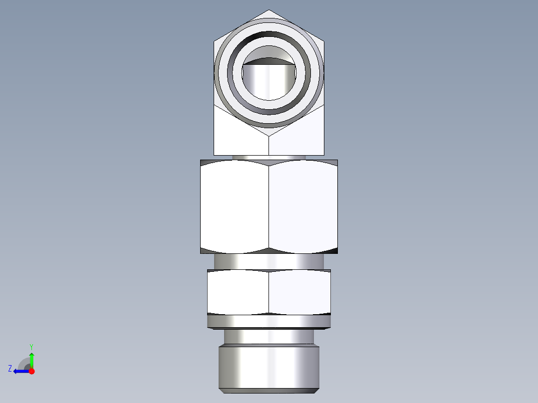 卡套式工业通用硬管接头EO_Assembled_adjustable_standpipe_elbow_EVW16SMOMD71右视图