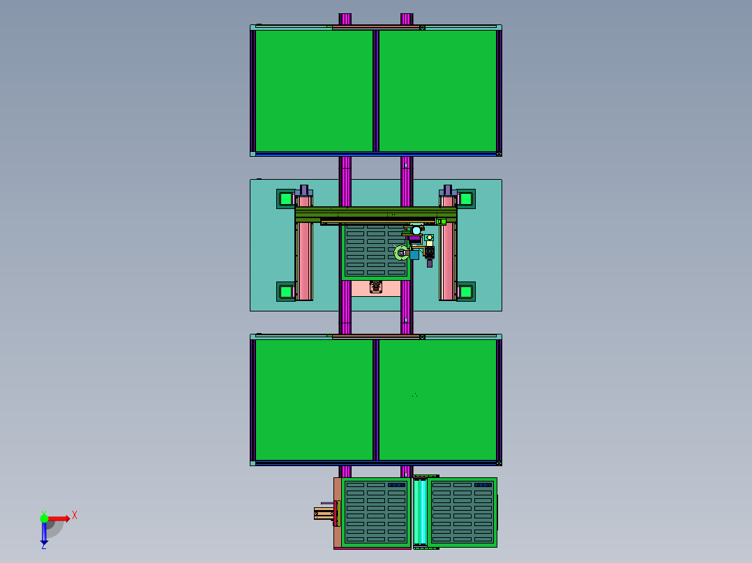 铝合金锂电池机器手激光焊线俯视图