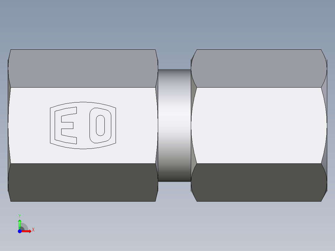 卡套式工业通用硬管接头EO_Swivel_connector_GAI06LRCF前视图