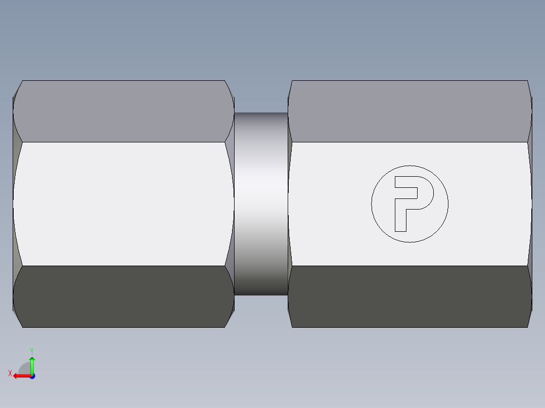 卡套式工业通用硬管接头EO_Swivel_connector_GAI06LRCF后视图