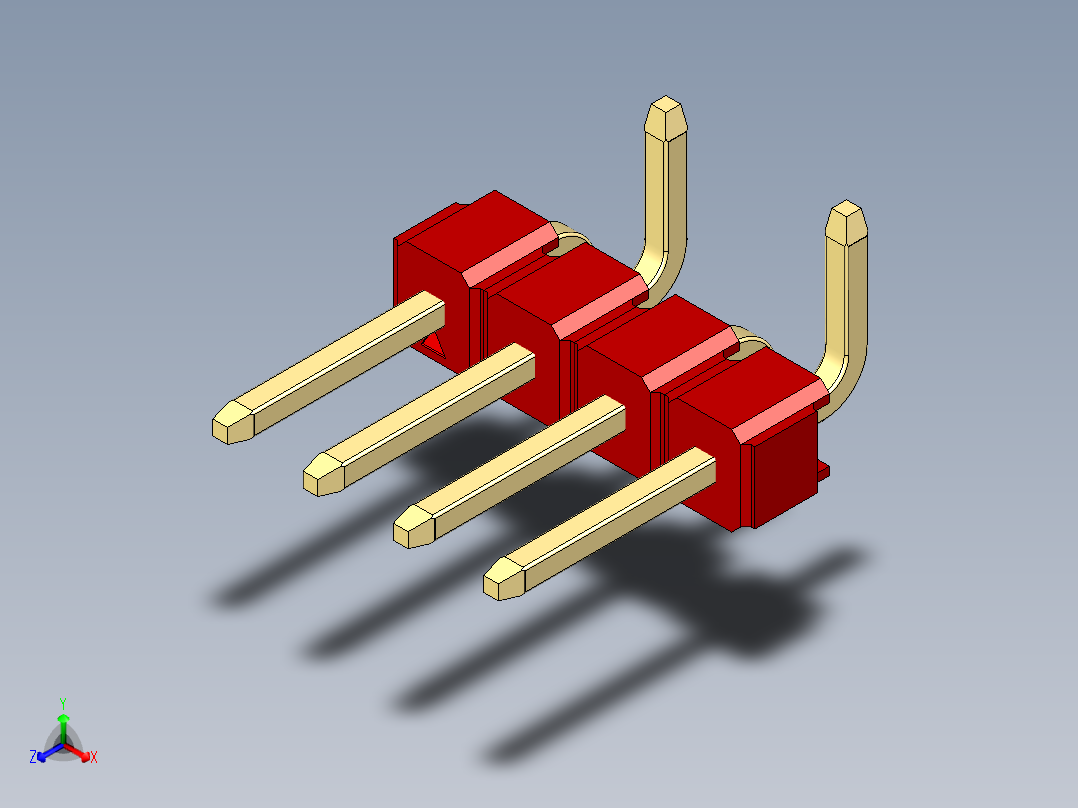 彩色公排针 100mil 2.54mm 系列-DS1022_red_04p_100mil_Type_SMT_R2_rev1.0