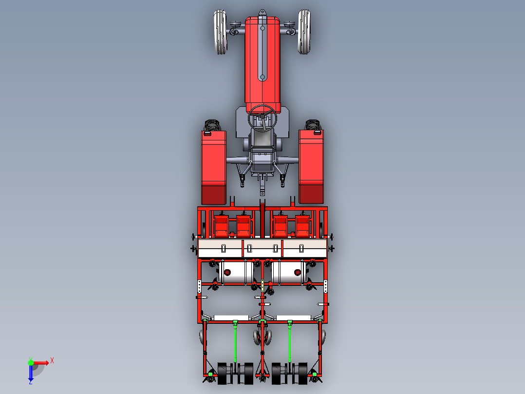 基于SolidWorks耕地播种机的结构设计-三维+CAD俯视图