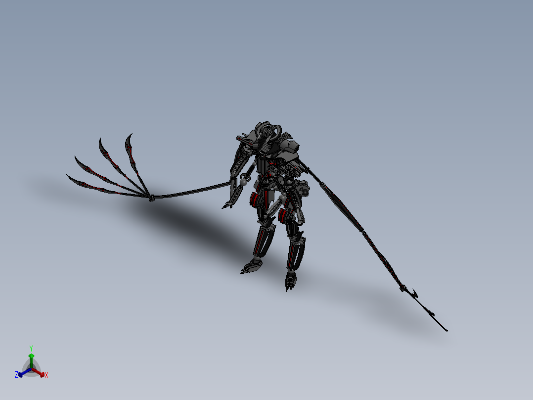 高科技天使机器人正等轴测图