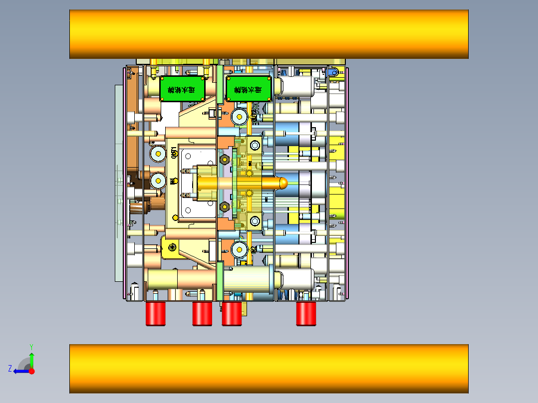 驾驶侧左出风口壳体模具右视图