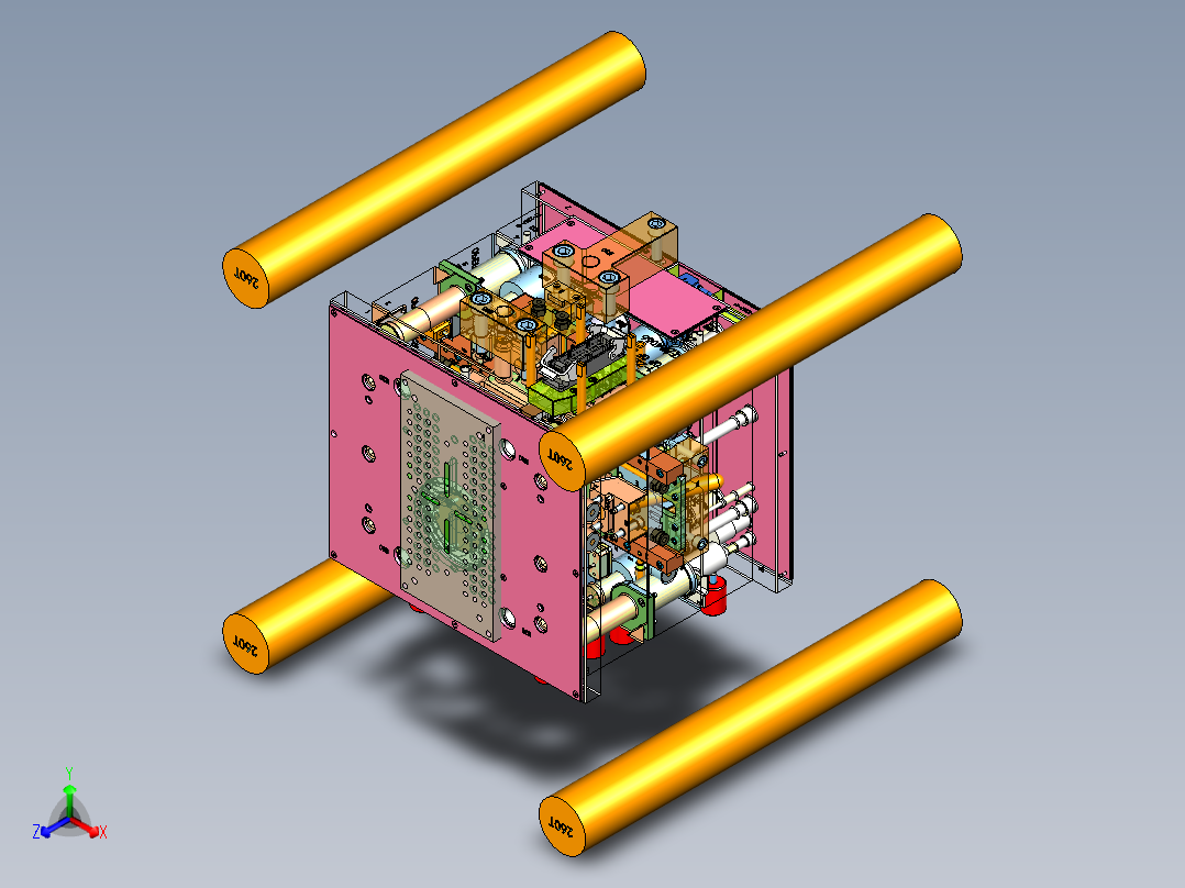 驾驶侧左出风口壳体模具正等轴测图