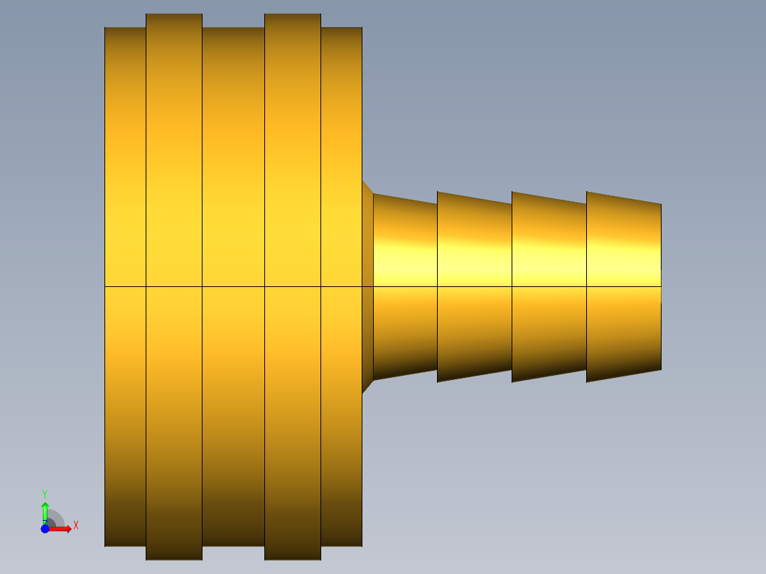 水管接头Swivel Connector Female Garden Hose to Hose Barb 90GH-12-6前视图