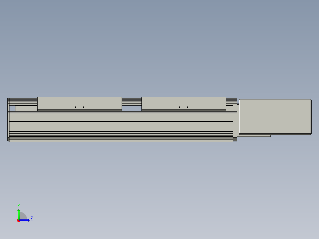 直线模组LHB21-L40-S250-BL设计图纸左视图