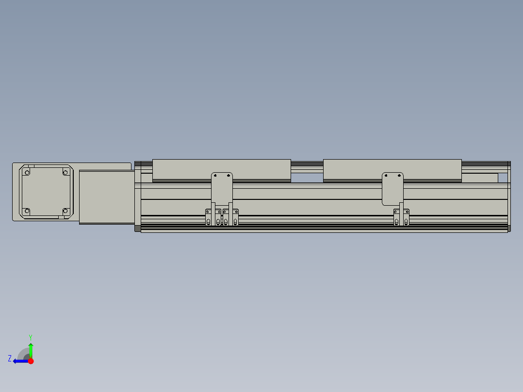 直线模组LHB21-L40-S250-BL设计图纸右视图