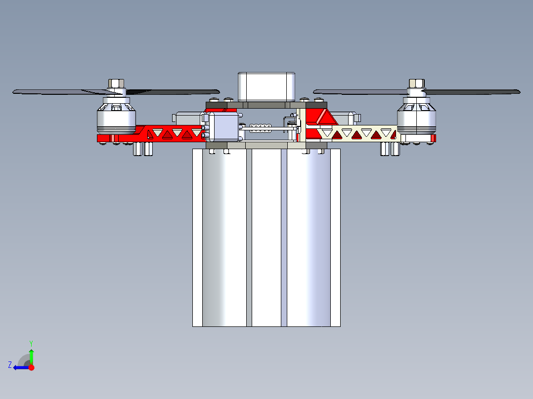 四轴无人机运输机右视图