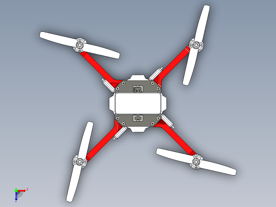四轴无人机运输机俯视图