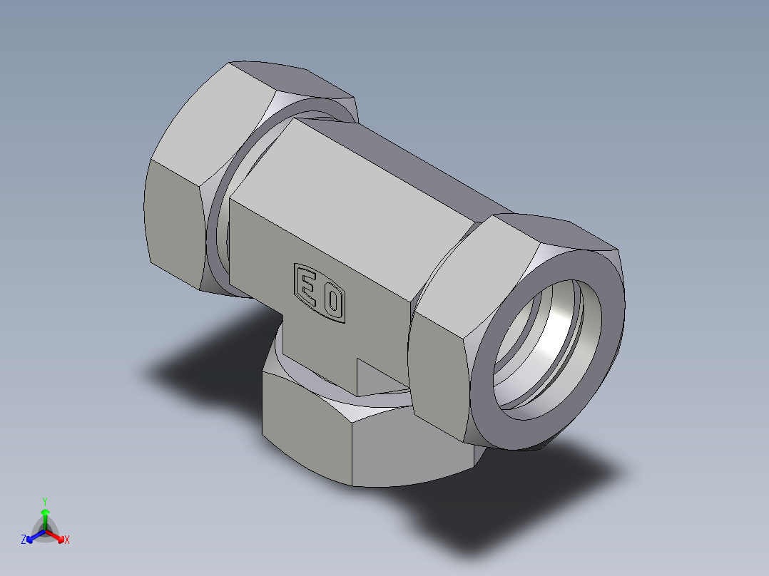 卡套式工业通用硬管接头EO_Swivel_nut_branch_tee_ET42L71