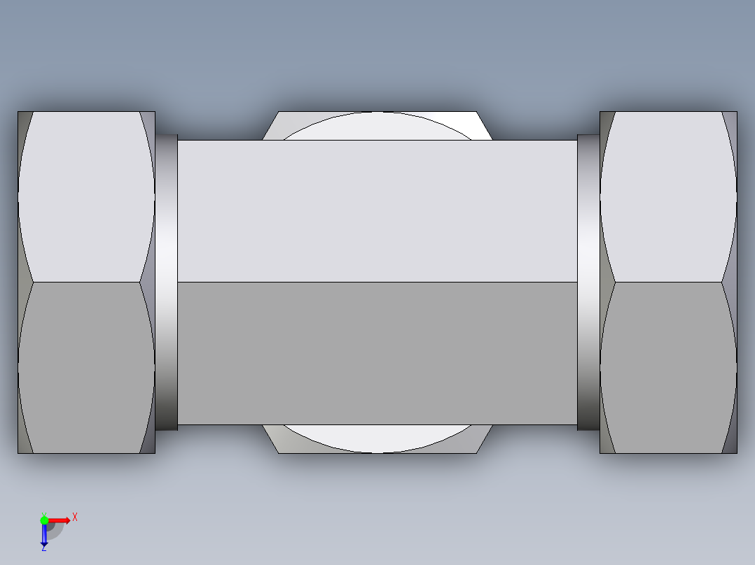 卡套式工业通用硬管接头EO_Swivel_nut_branch_tee_ET42L71俯视图