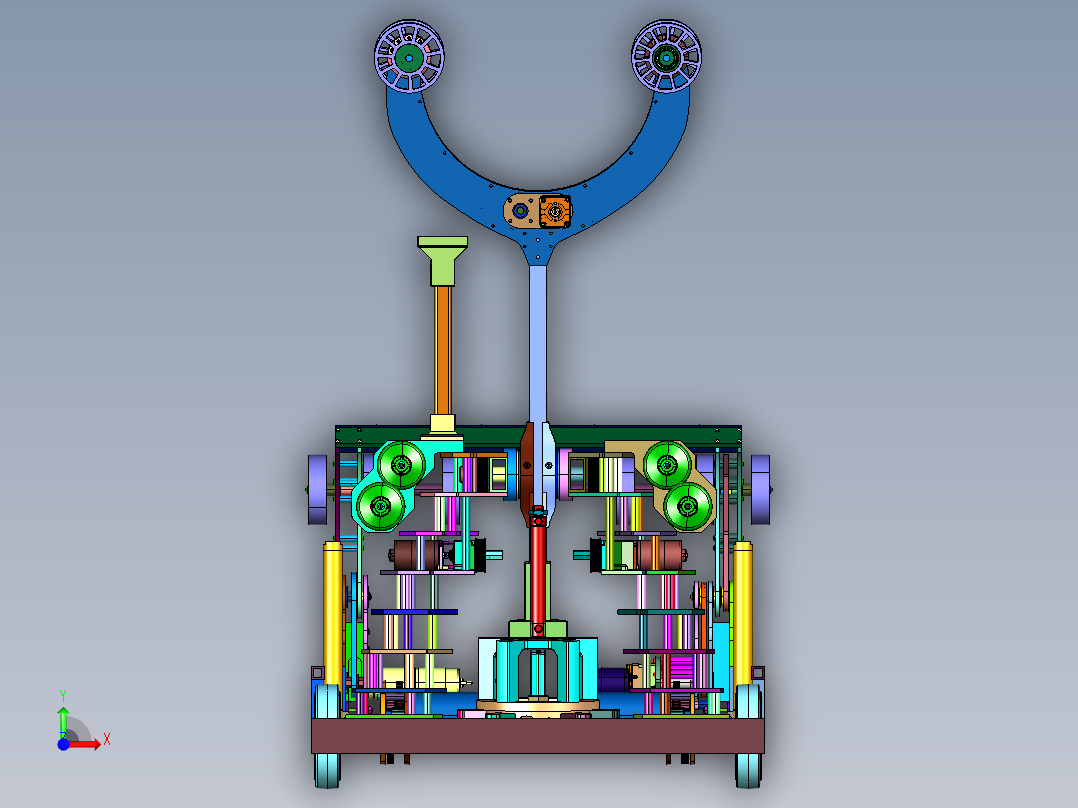 球场自动集球机器人前视图