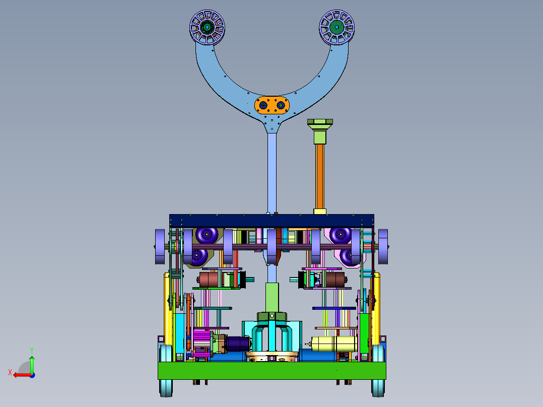 球场自动集球机器人后视图