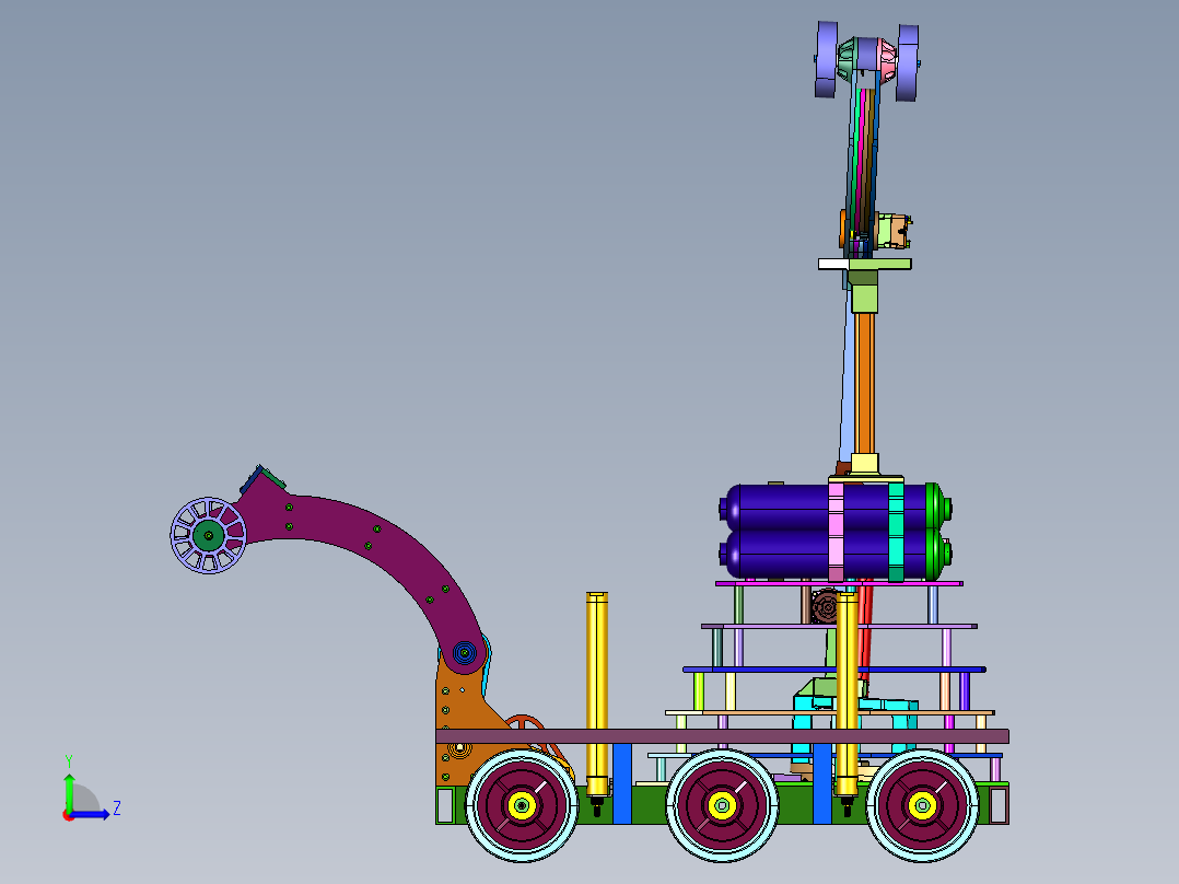 球场自动集球机器人左视图