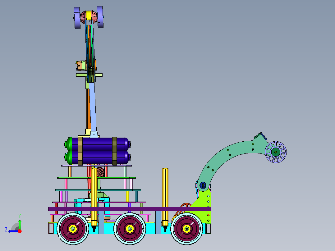 球场自动集球机器人右视图
