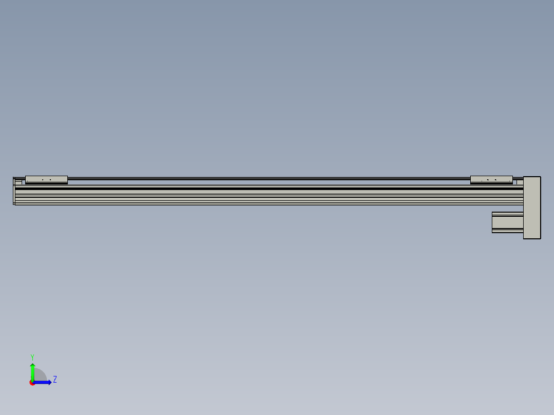 直线模组WG-LHA12-S1250-D设计图纸左视图