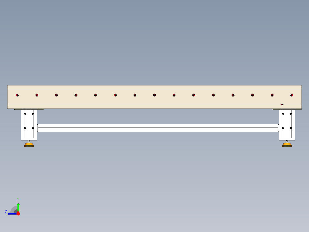 LE-O形带滚筒输送线右视图