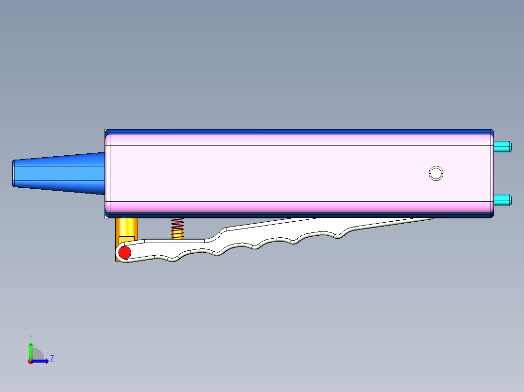 快换弹夹手动上螺母3D模型左视图