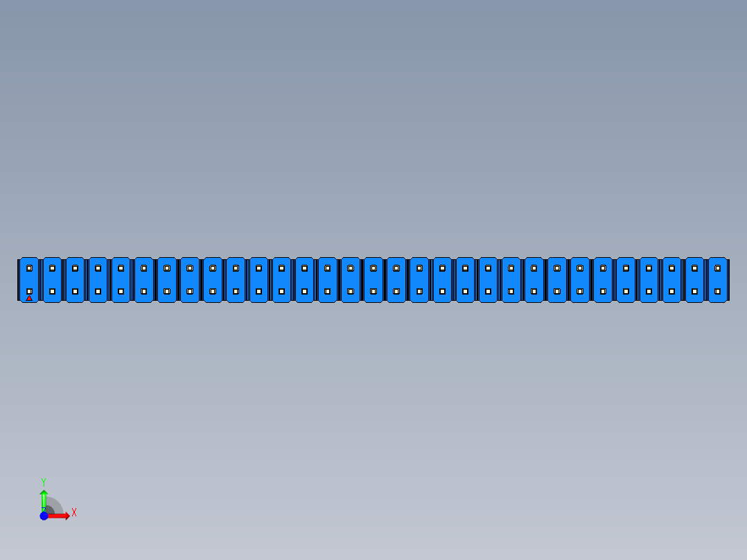 彩色公头100mil（2.54mm）系列-DS1021_blue_2x31p_100mil_Type19_rev1.0前视图