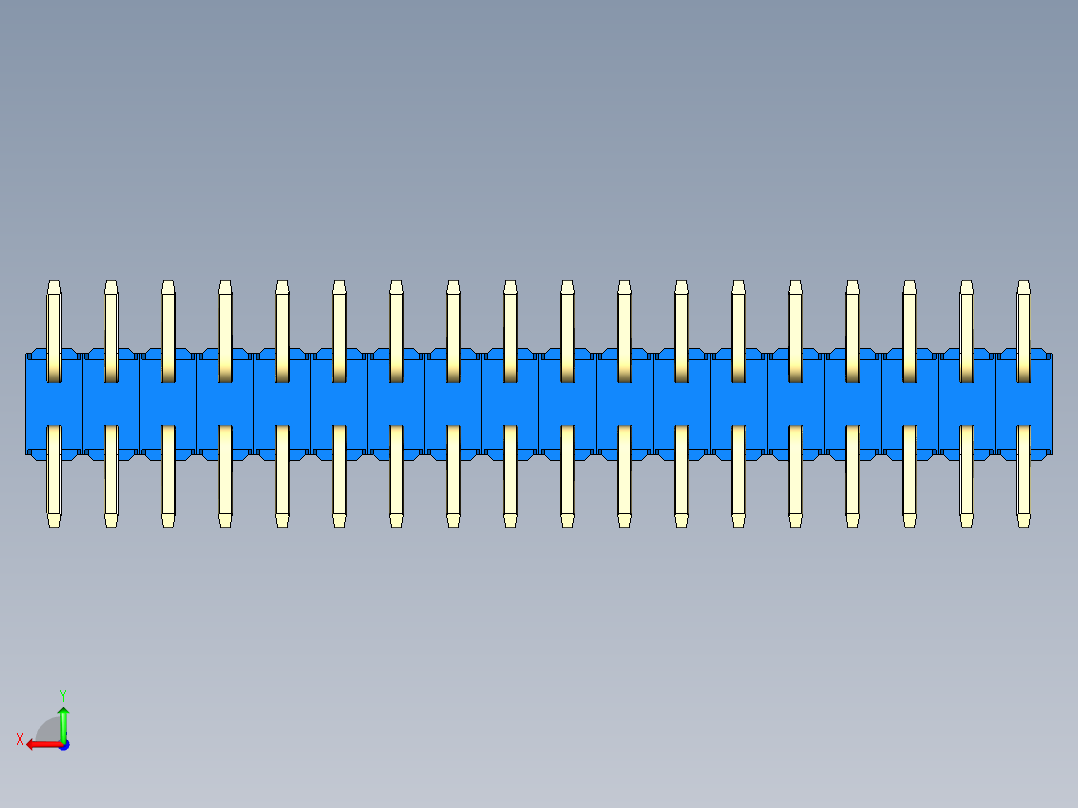 彩色公排针 100mil 2.54mm 系列-DS1022_blue_36p_100mil_TypeSMT_rev1.0后视图