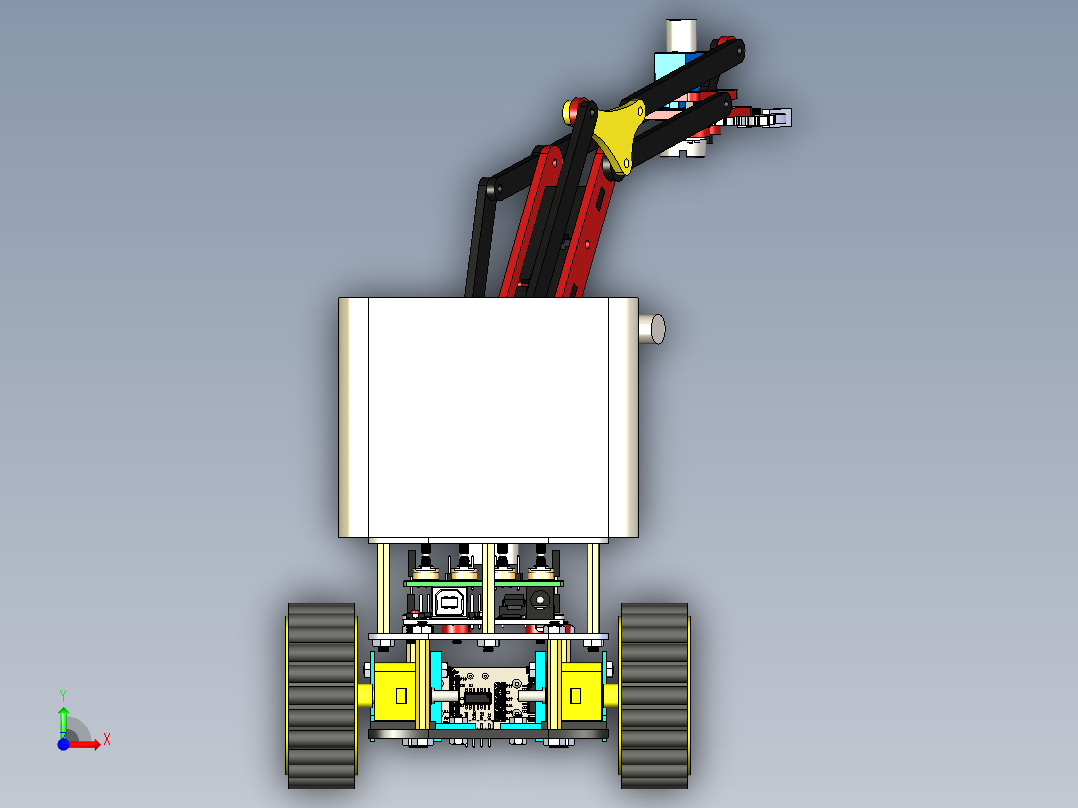 多功能运输履带小车三维模型前视图