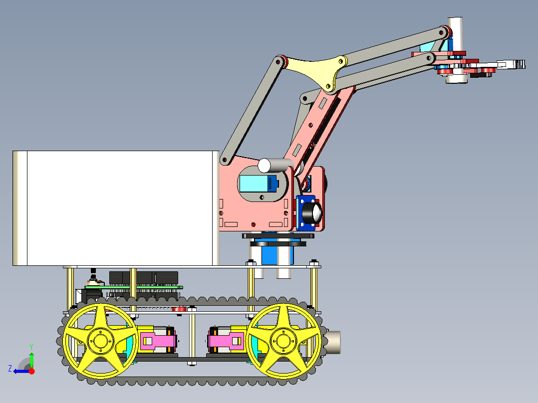 多功能运输履带小车三维模型右视图