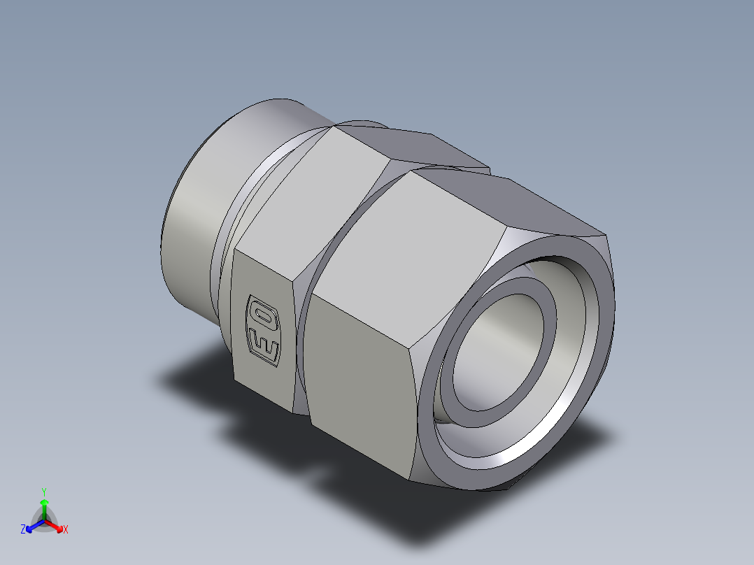 卡套式工业通用硬管接头EO_Swivel_connector_EGE30SREDCF正等轴测图