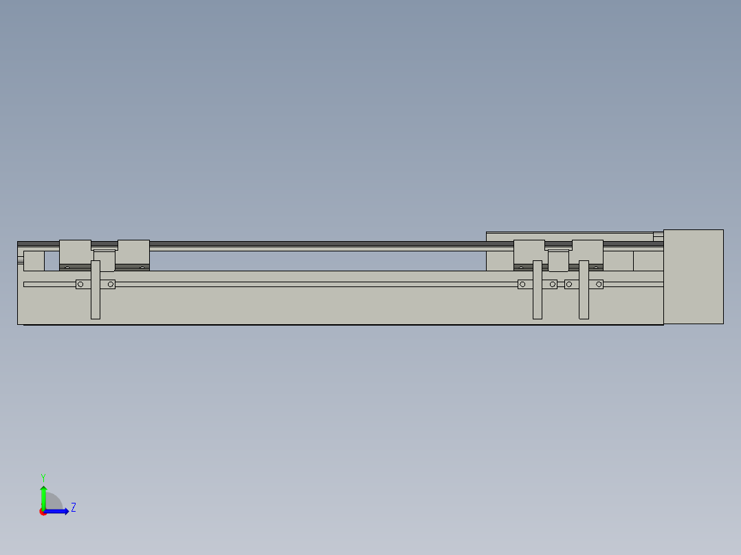 直线模组LHA6-S300-L-200W(16丝杆)设计图纸左视图