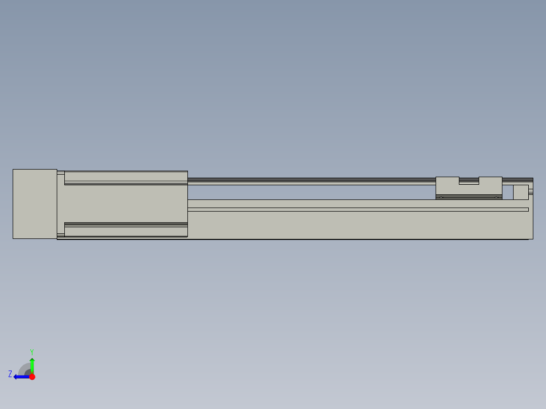 直线模组LHA6-S300-L-200W(16丝杆)设计图纸右视图