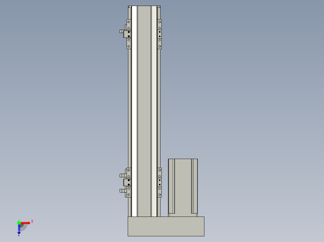 直线模组LHA6-S300-L-200W(16丝杆)设计图纸俯视图