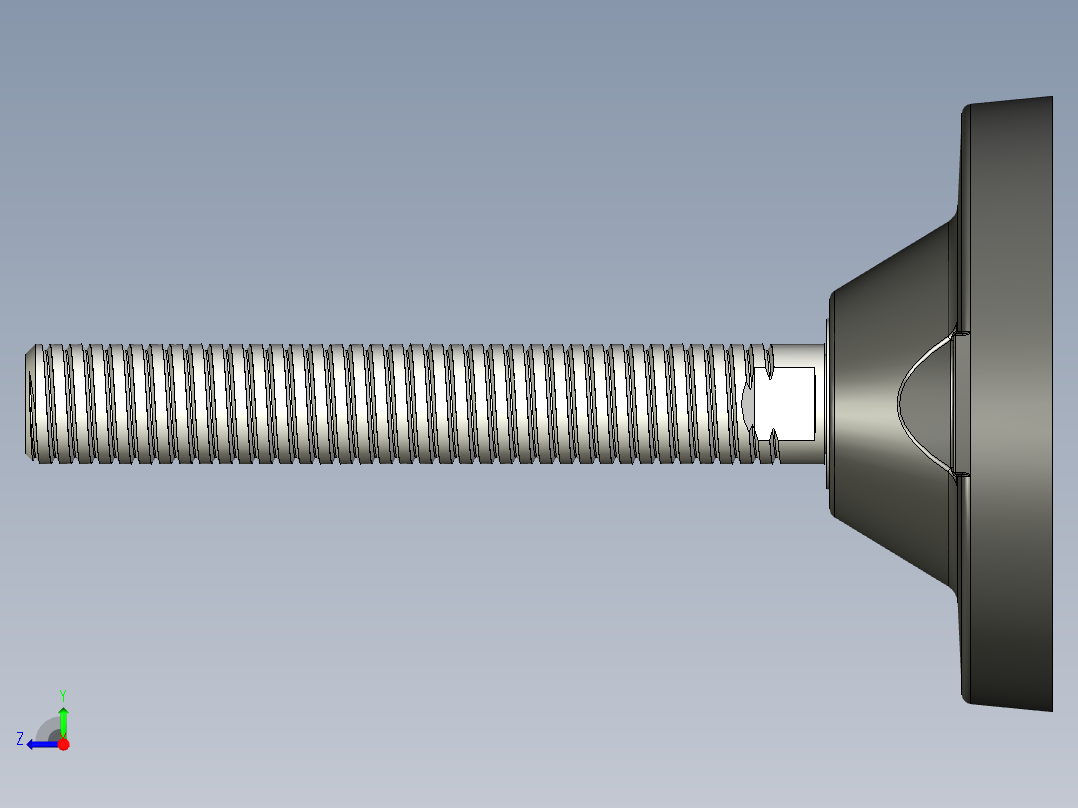 工程塑膠水平調整腳座169(B)-3D多系列多零件图纸模型右视图