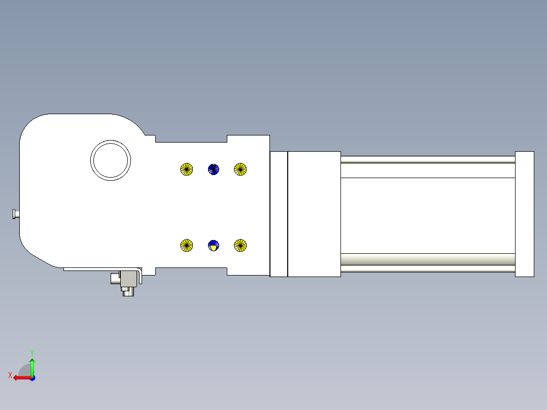 德克斯TUNKERS气缸数模KS_80_2_A00_T12_105GRAD后视图