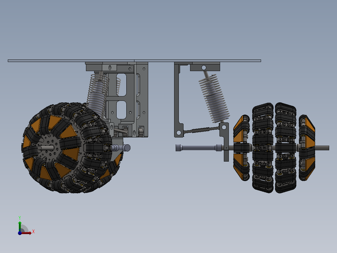 履带式全向轮三维前视图