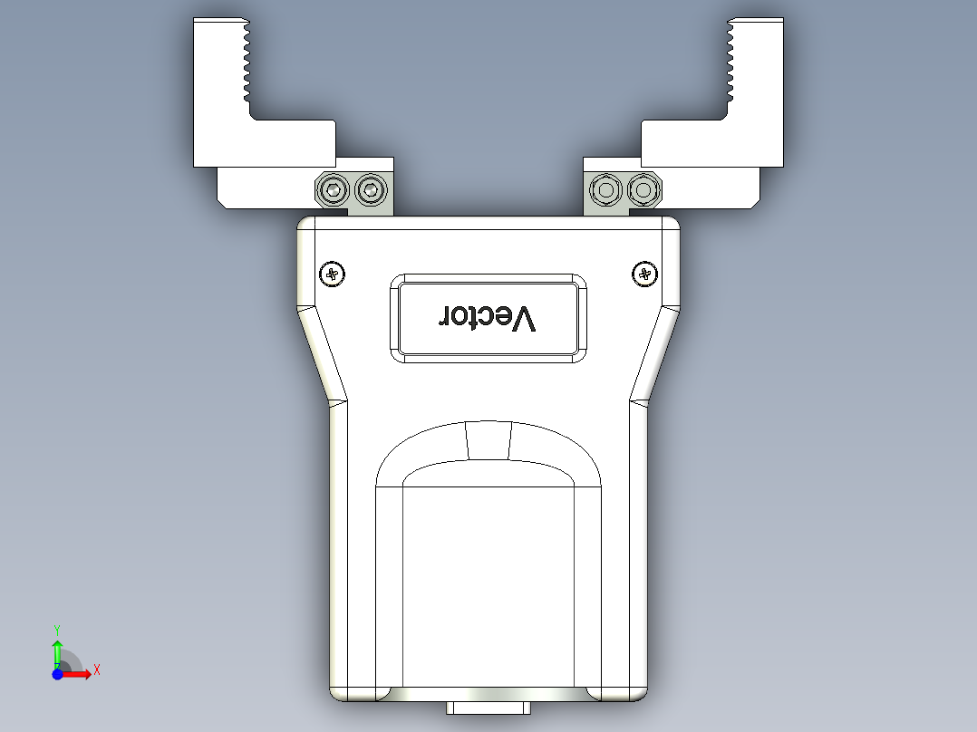 适于多种机器人的末端夹持机械爪前视图